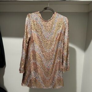 NWT H&M Sequin Bell Sleeve A-Line Swing Dress